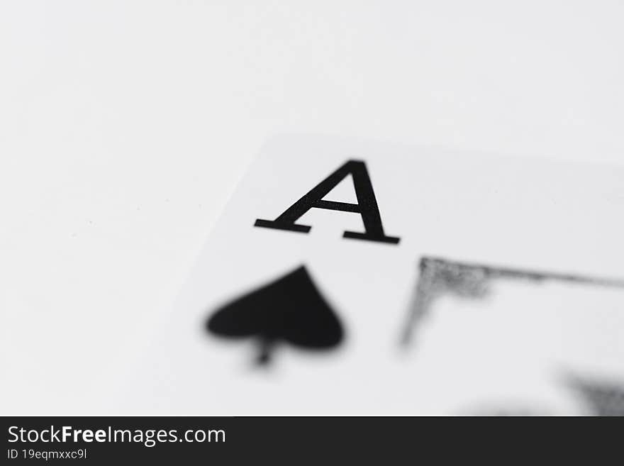 playing cards ace of spades isolated on white. playing cards ace of spades isolated on white