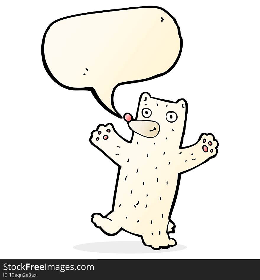 cartoon polar bear with speech bubble