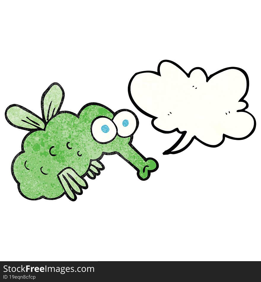 speech bubble textured cartoon fly