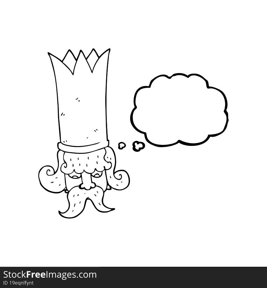 Thought Bubble Cartoon King With Huge Crown