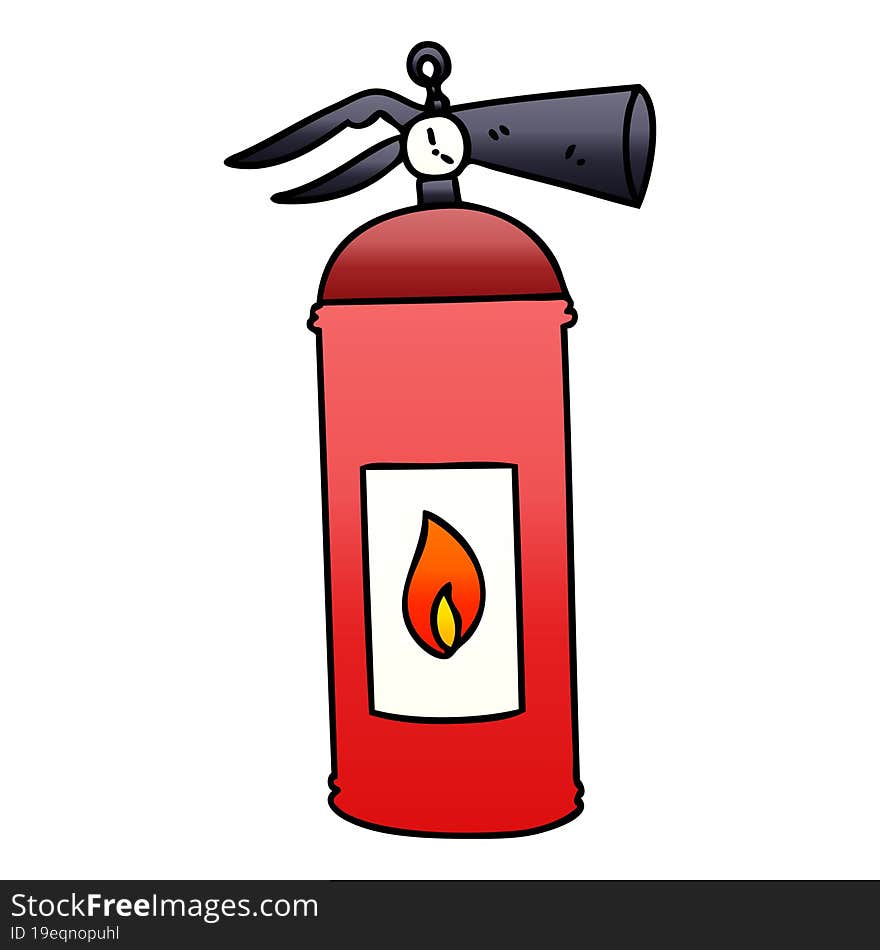 quirky gradient shaded cartoon fire extinguisher