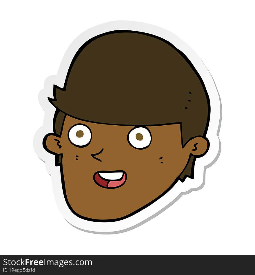 sticker of a cartoon man with big chin