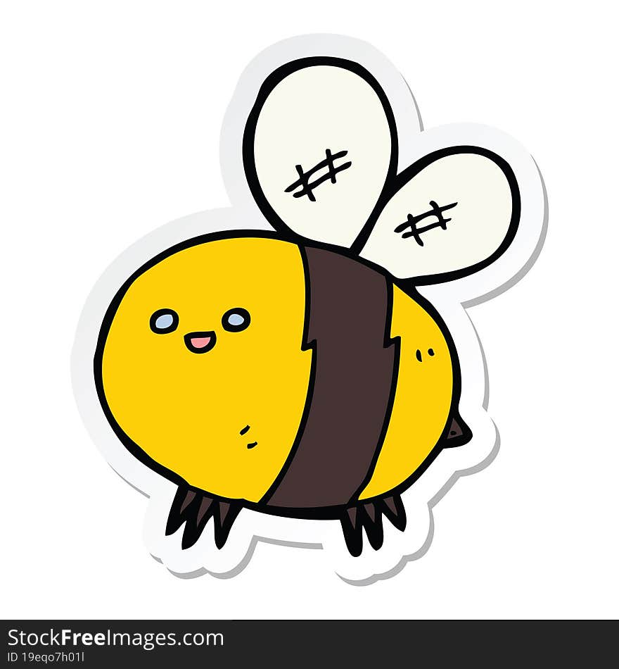 sticker of a cartoon bee