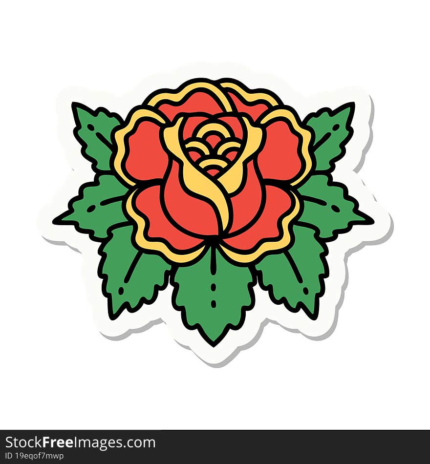 tattoo style sticker of a rose