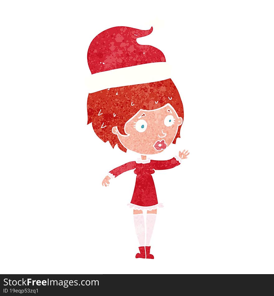 Cartoon Woman Ready For Christmas