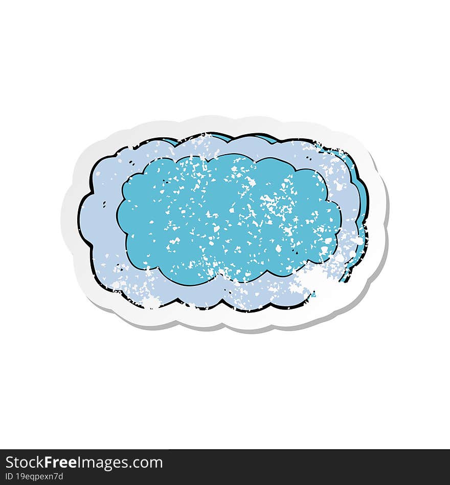 retro distressed sticker of a cartoon cloud symbol