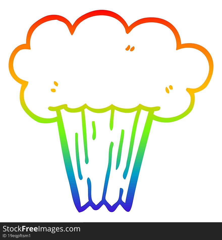 rainbow gradient line drawing cartoon carrot cake