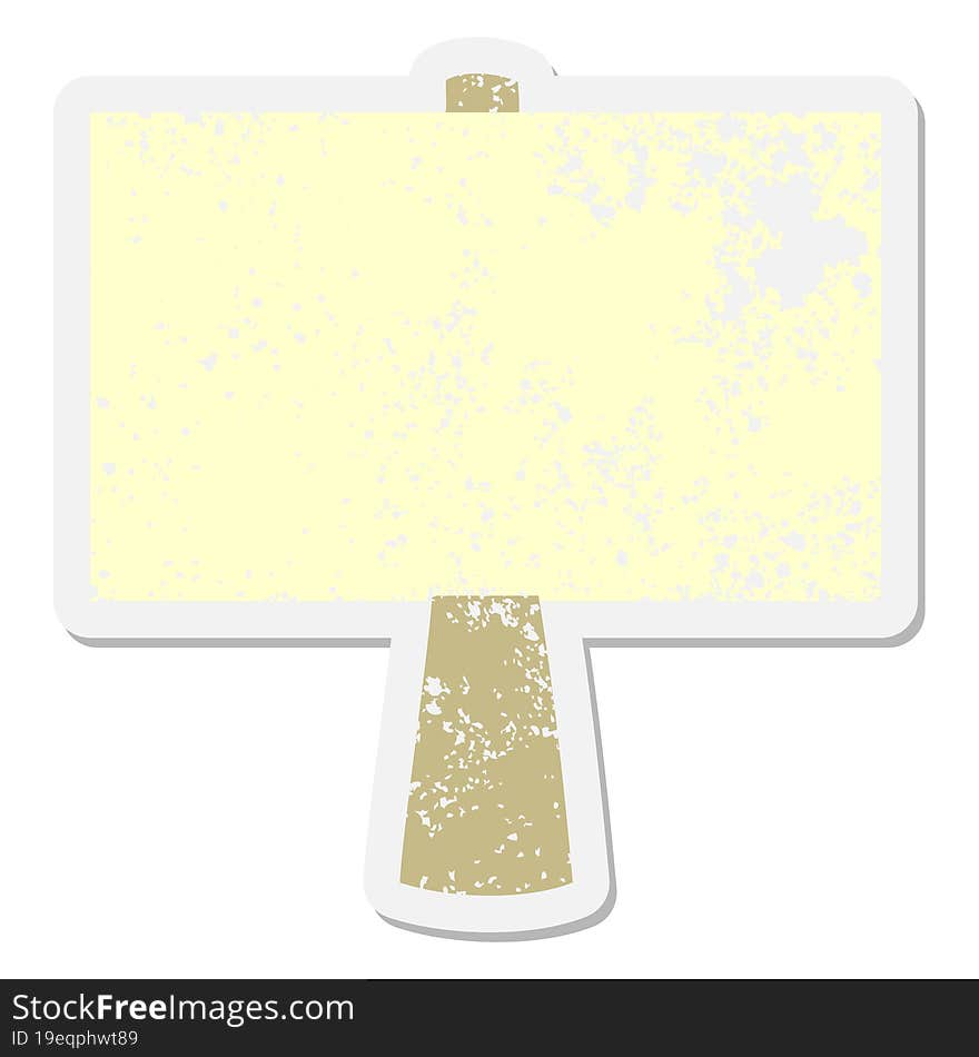 Blank Sign Post Grunge Sticker