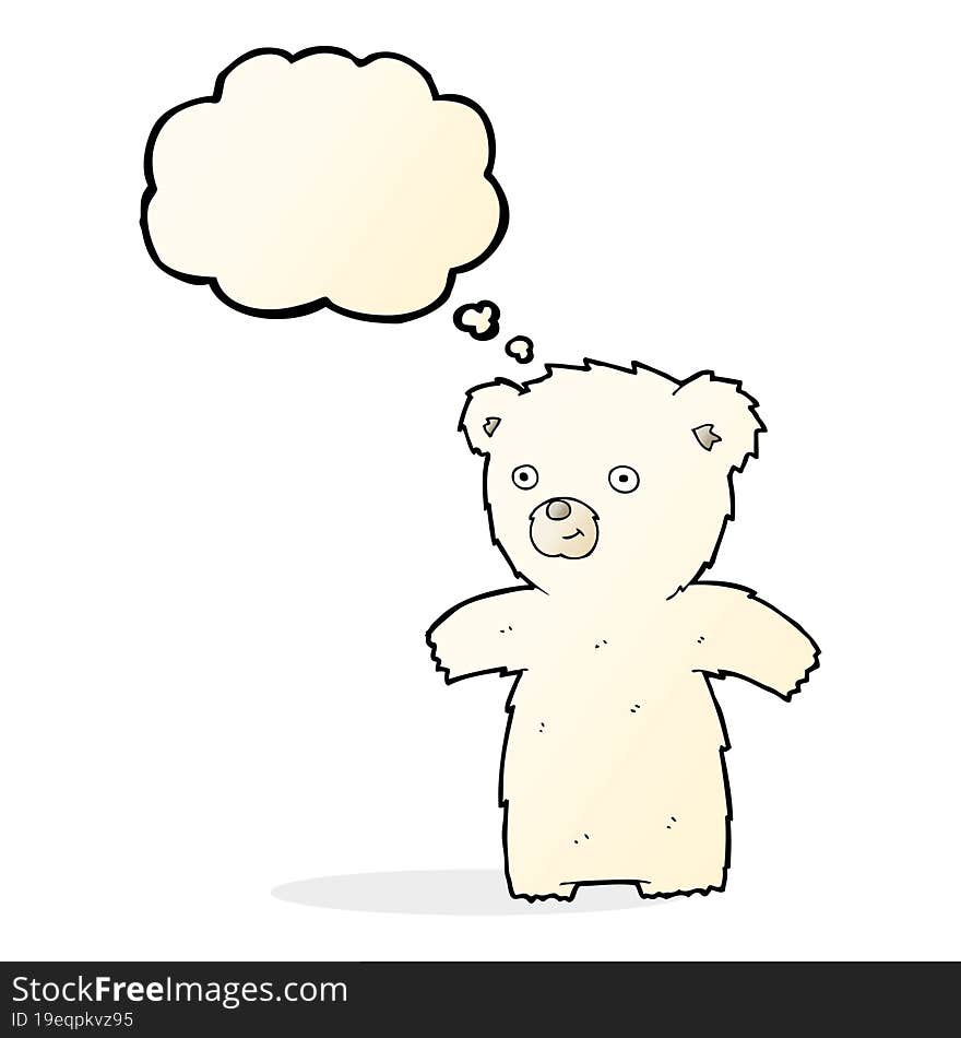 cute cartoon polar bear with thought bubble