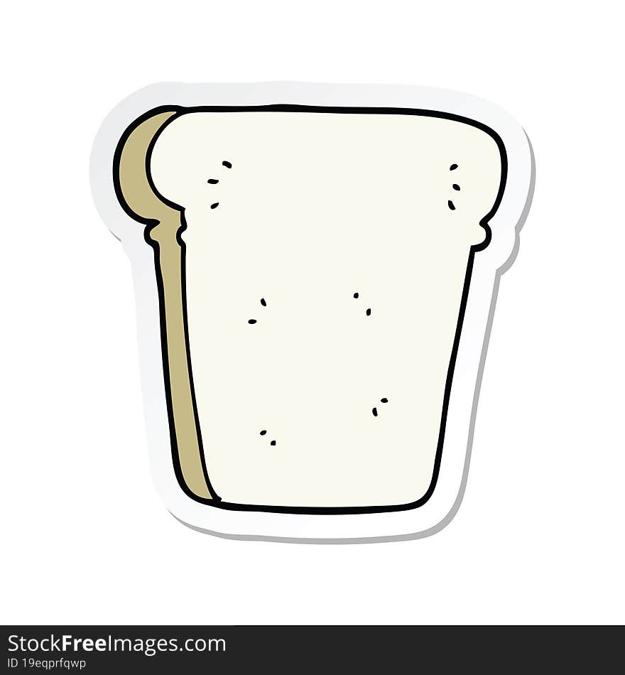 sticker of a cartoon slice of bread