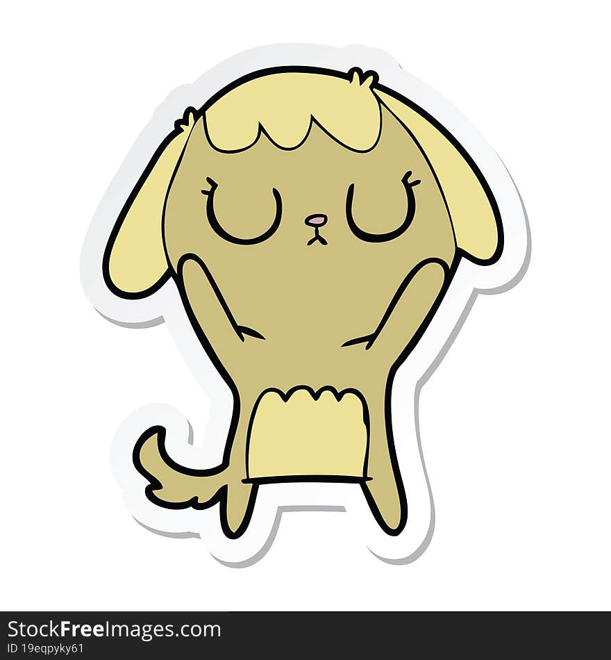 sticker of a cute cartoon dog