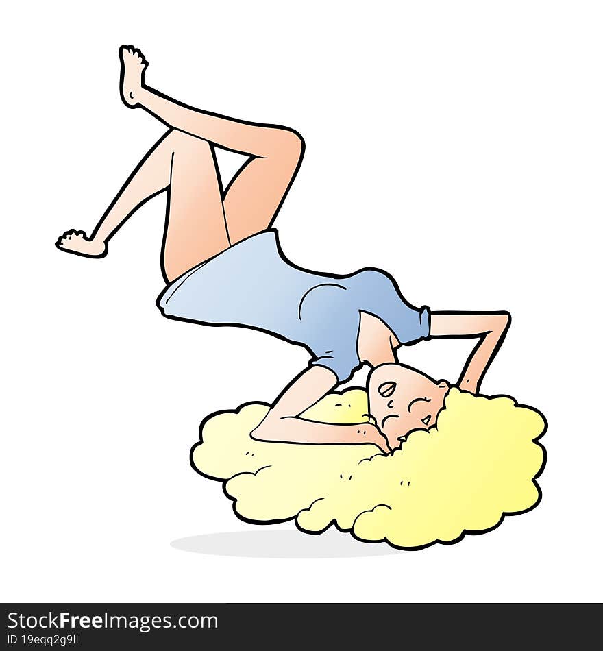 Cartoon Woman Lying On Floor