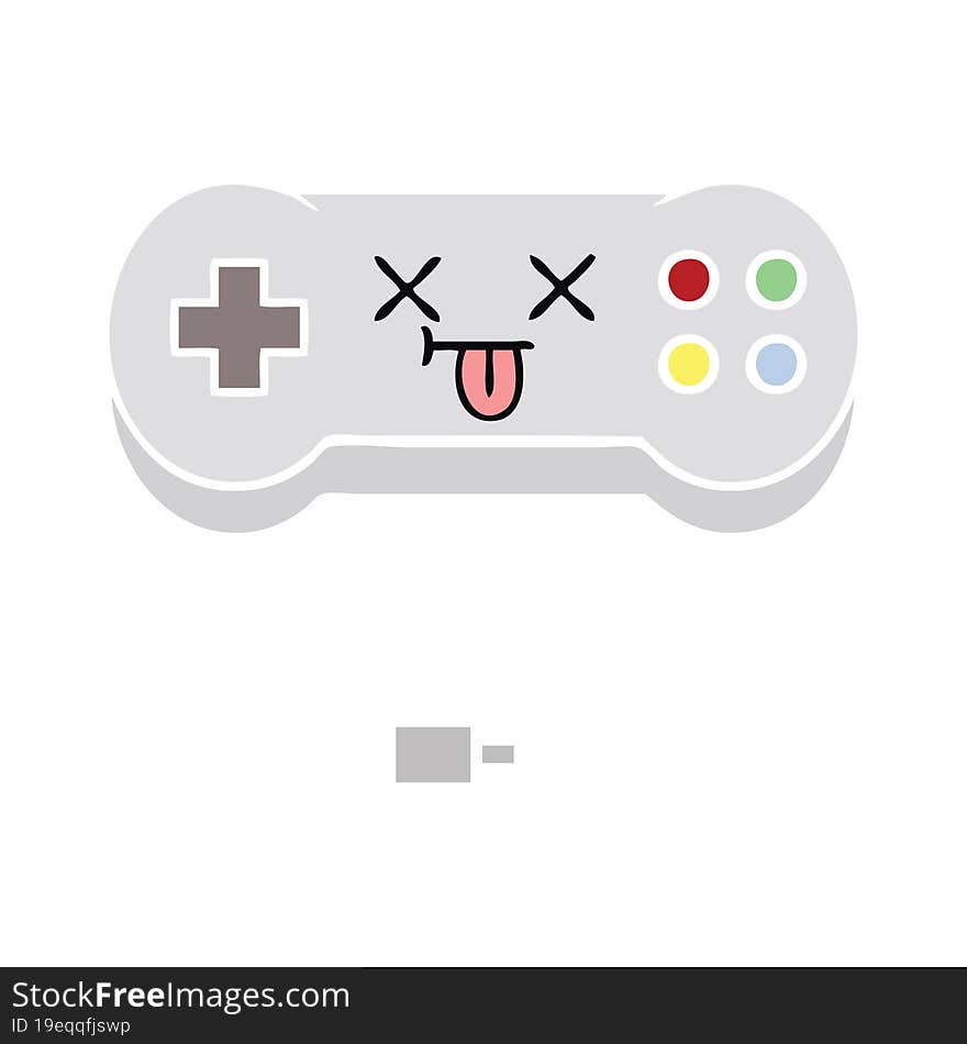 Flat Color Retro Cartoon Game Controller