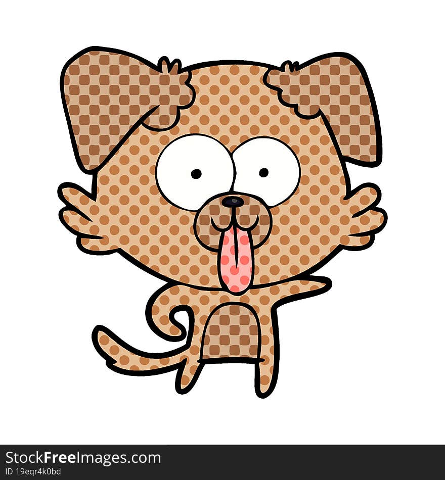 cartoon dog with tongue sticking out. cartoon dog with tongue sticking out