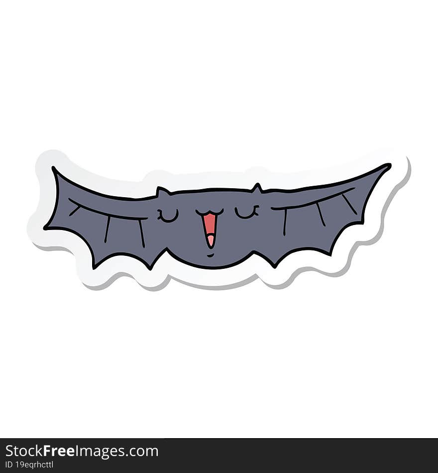 sticker of a cartoon bat