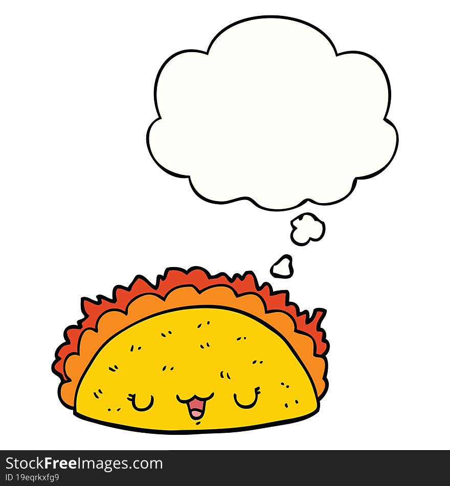 cartoon taco and thought bubble