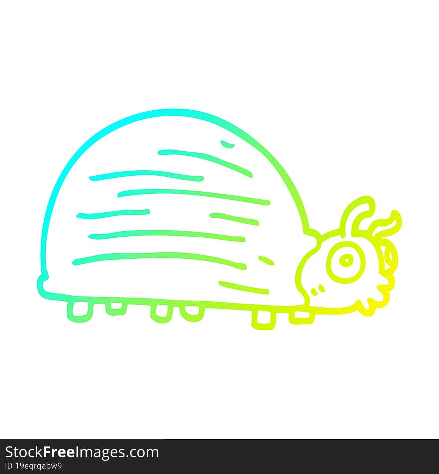 cold gradient line drawing cartoon huge beetle