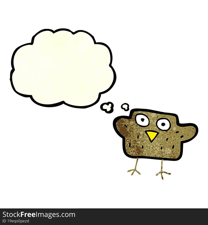 cartoon bird with thought bubble