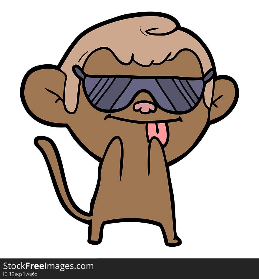 funny cartoon monkey wearing shades. funny cartoon monkey wearing shades