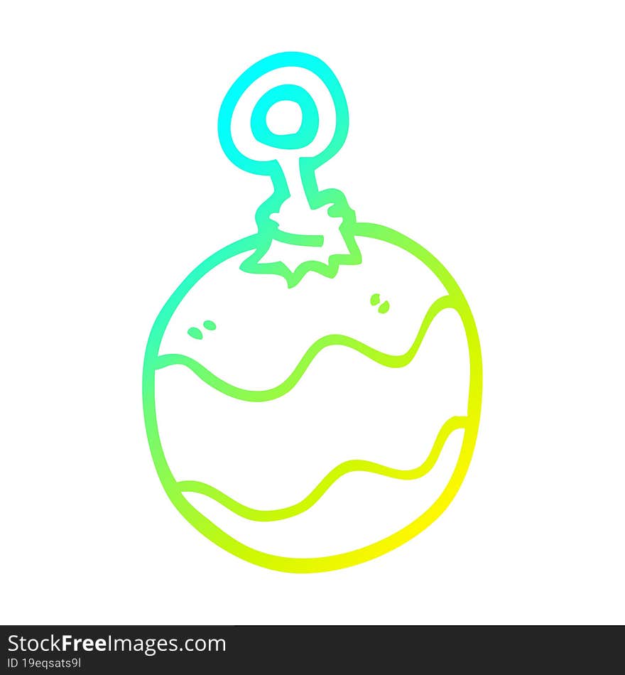 cold gradient line drawing cartoon christmas bauble