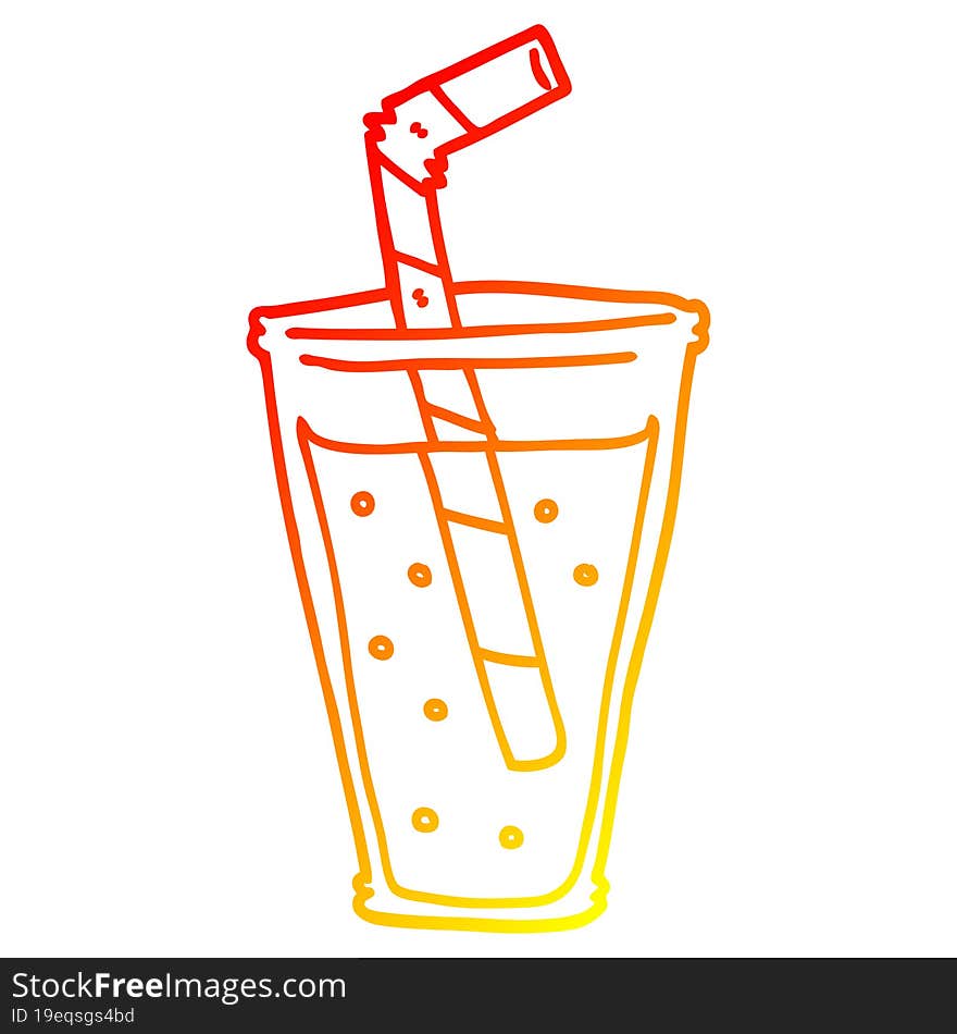 warm gradient line drawing cartoon fizzy drink