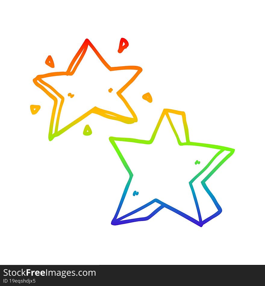 rainbow gradient line drawing cartoon star