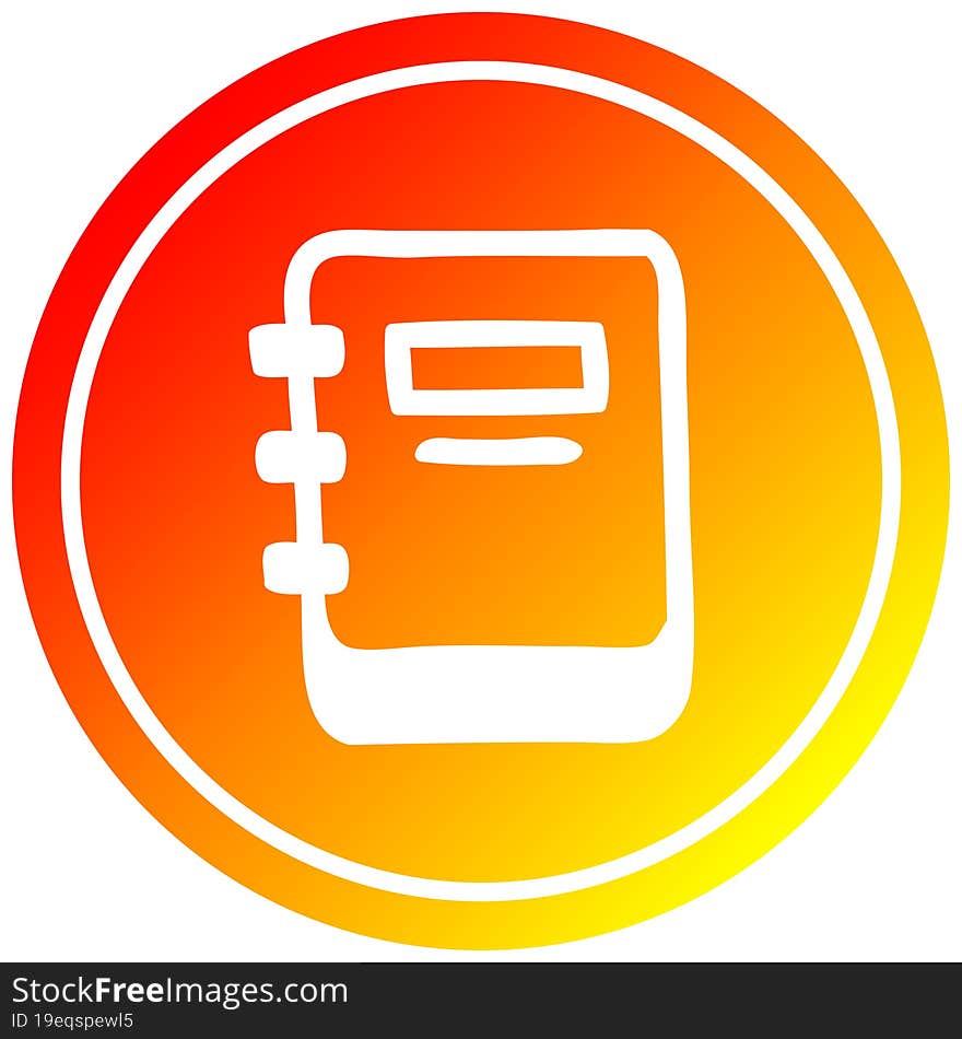 note book circular in hot gradient spectrum