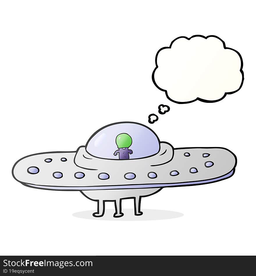 Thought Bubble Cartoon Flying Saucer