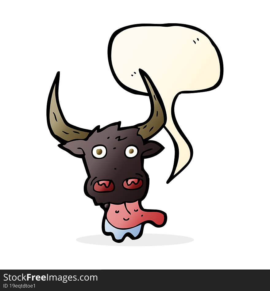 cartoon cow face with speech bubble