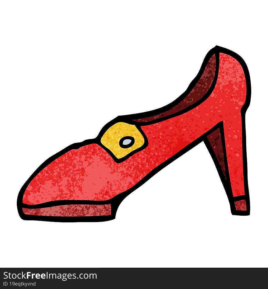 Cartoon Doodle Of A Red Shoe