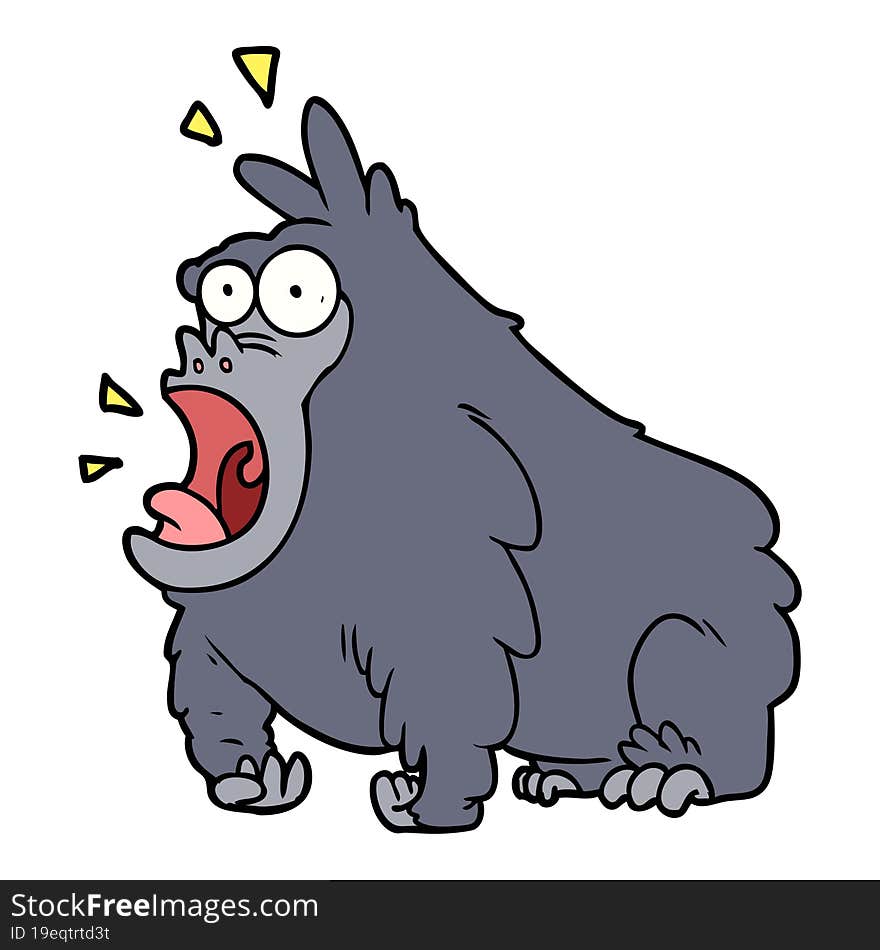 cartoon shouting gorilla. cartoon shouting gorilla