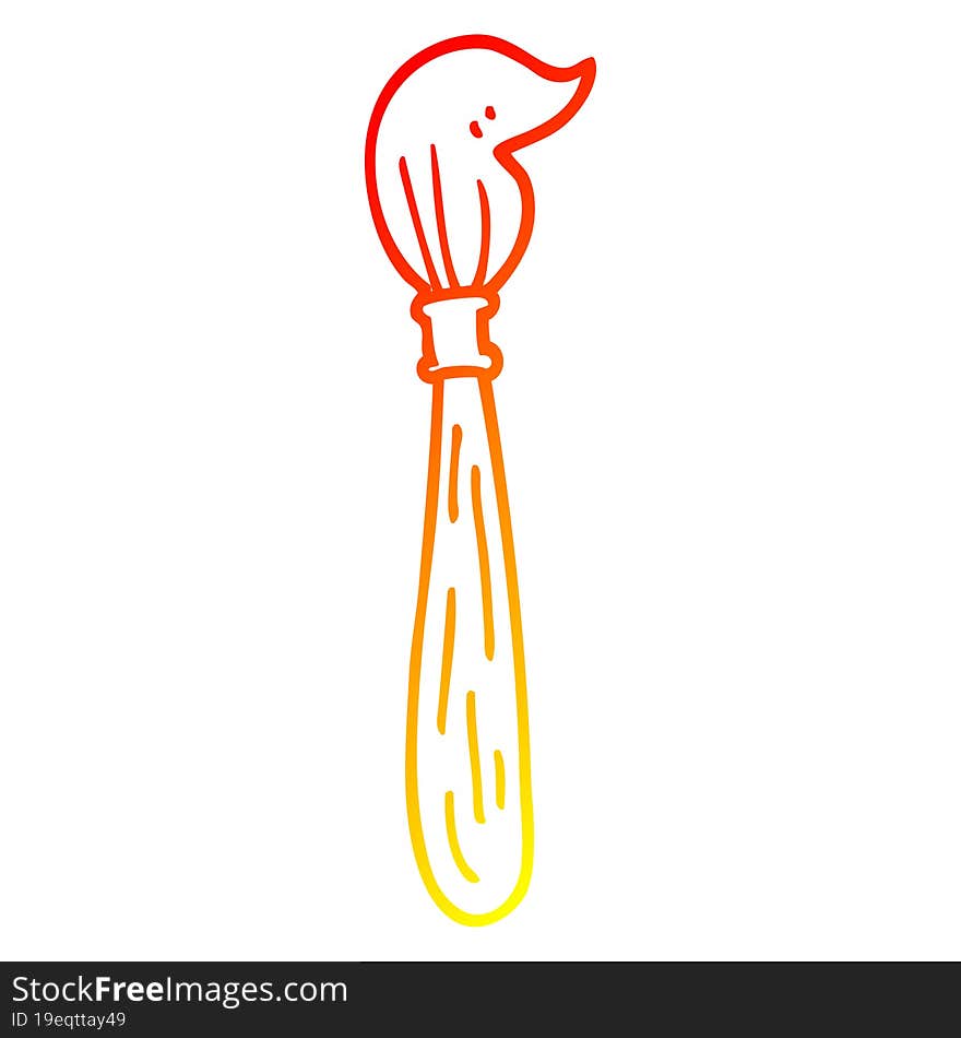 warm gradient line drawing cartoon paint brush