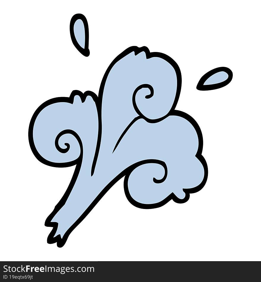 Hand Drawn Doodle Style Cartoon Water Waves