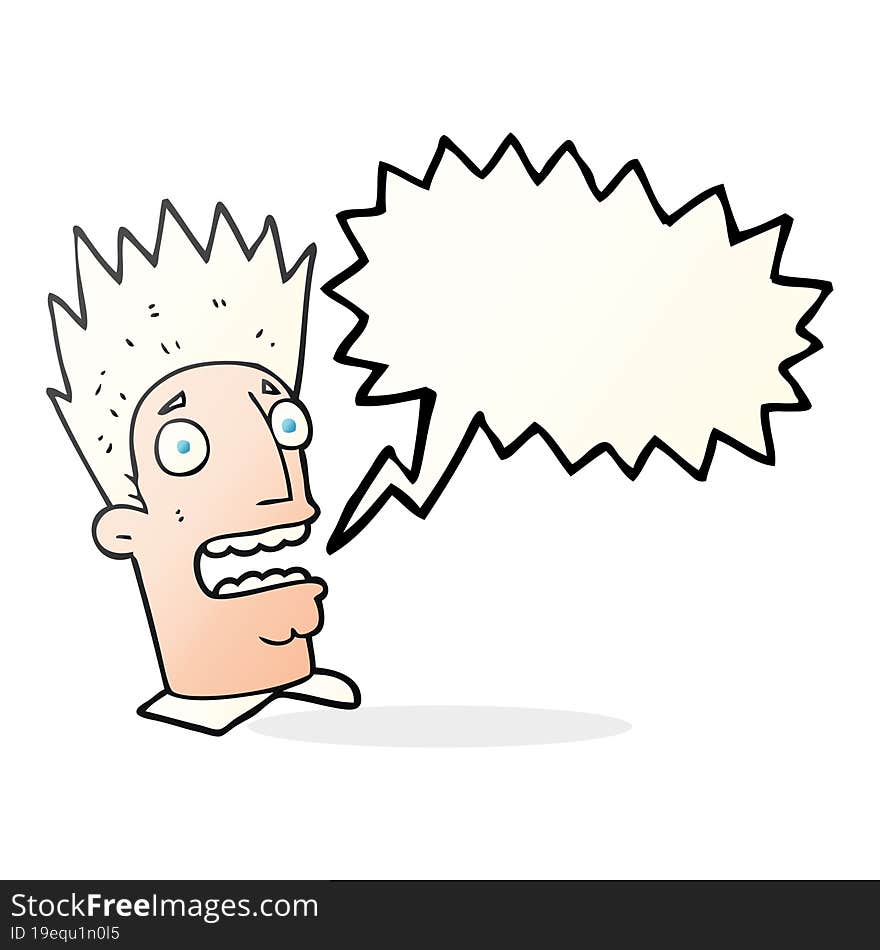 Speech Bubble Cartoon Shocked Man