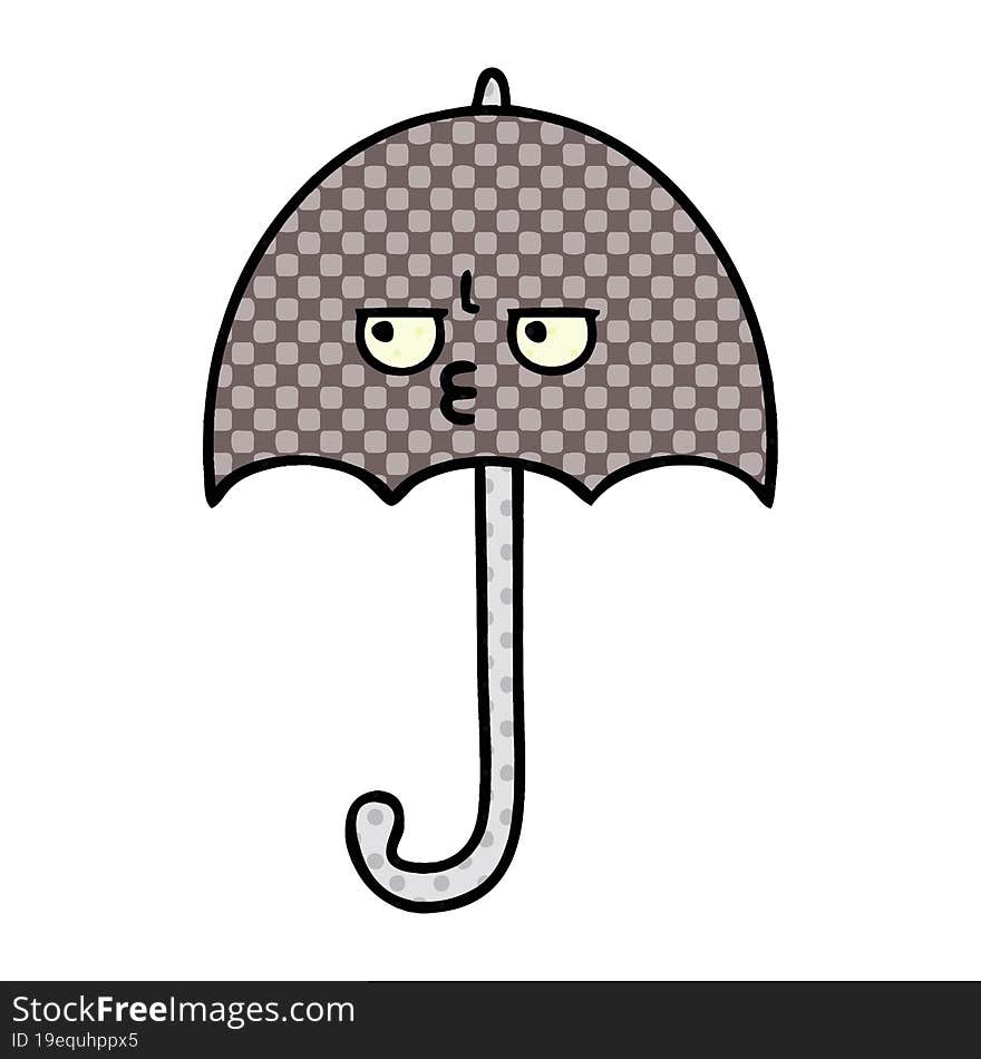 Comic Book Style Cartoon Umbrella