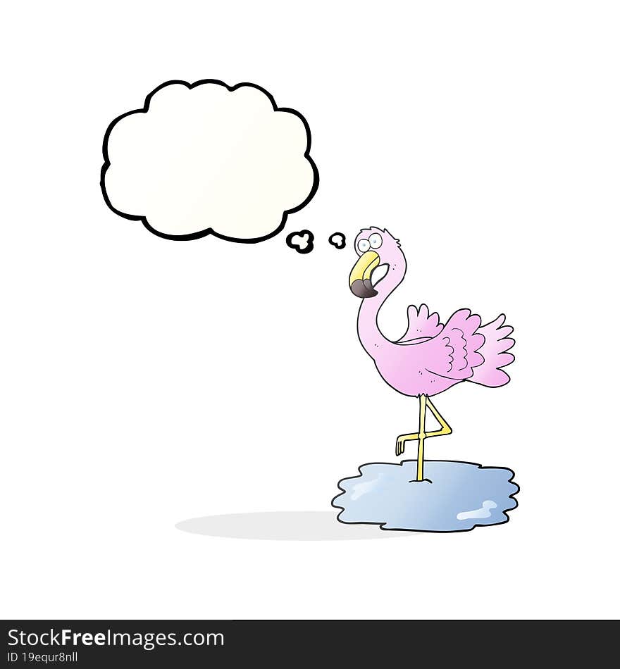 Thought Bubble Cartoon Flamingo