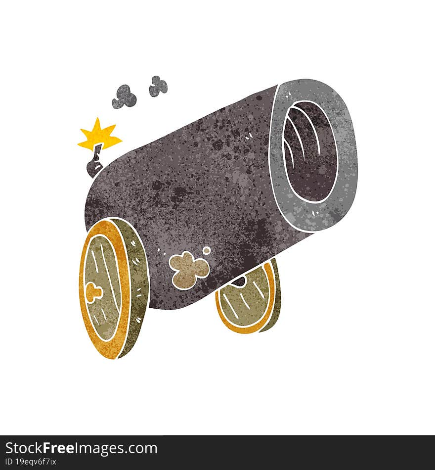 retro cartoon big cannon