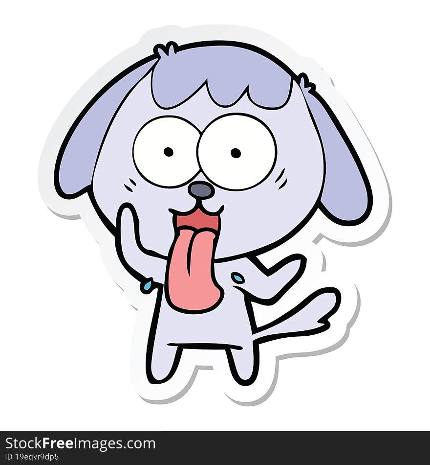 sticker of a cute cartoon dog