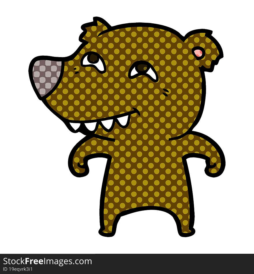 cartoon bear showing teeth. cartoon bear showing teeth