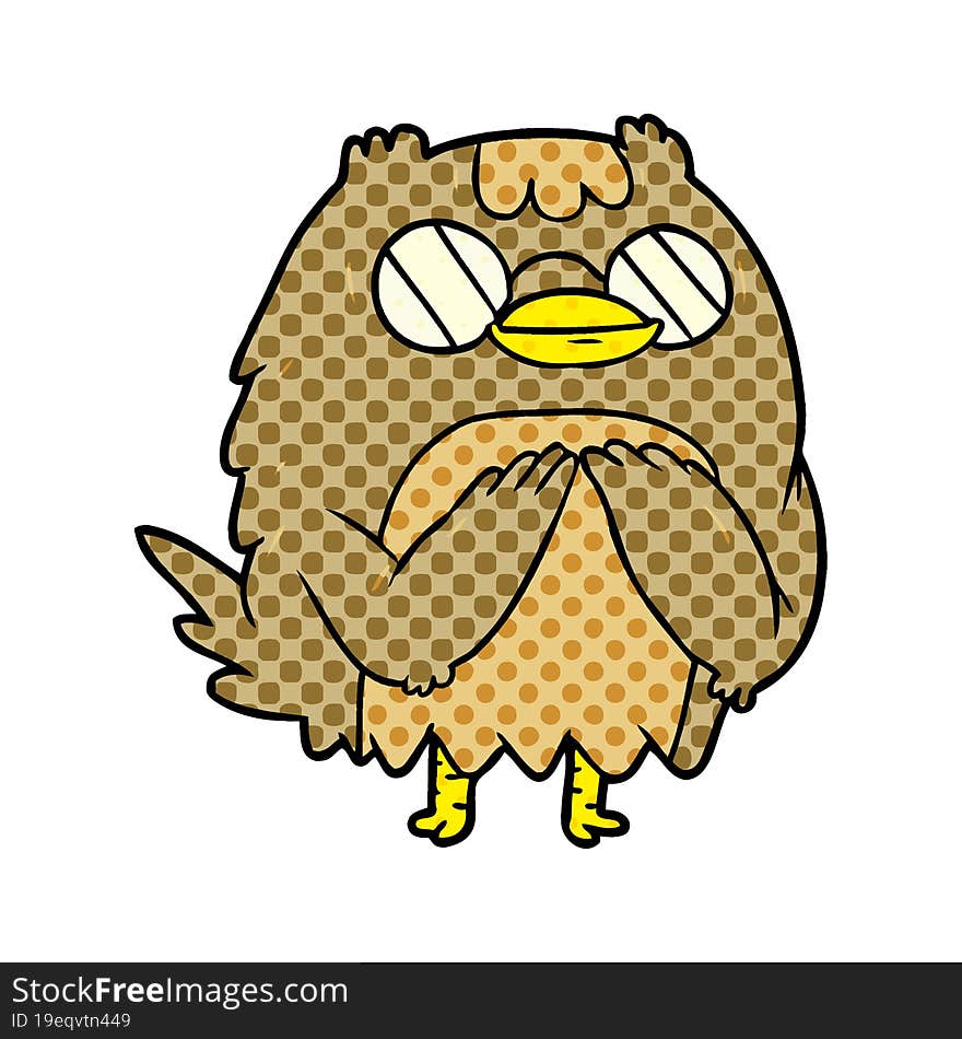 cute cartoon wise old owl. cute cartoon wise old owl