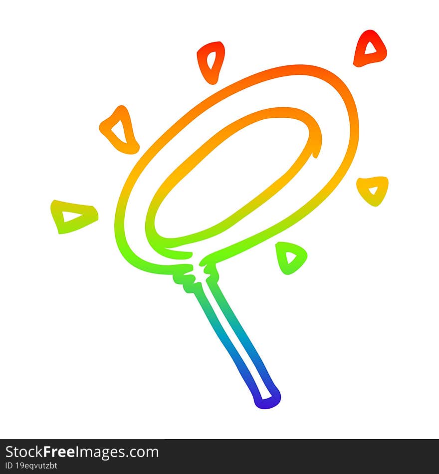 rainbow gradient line drawing cartoon angel halo