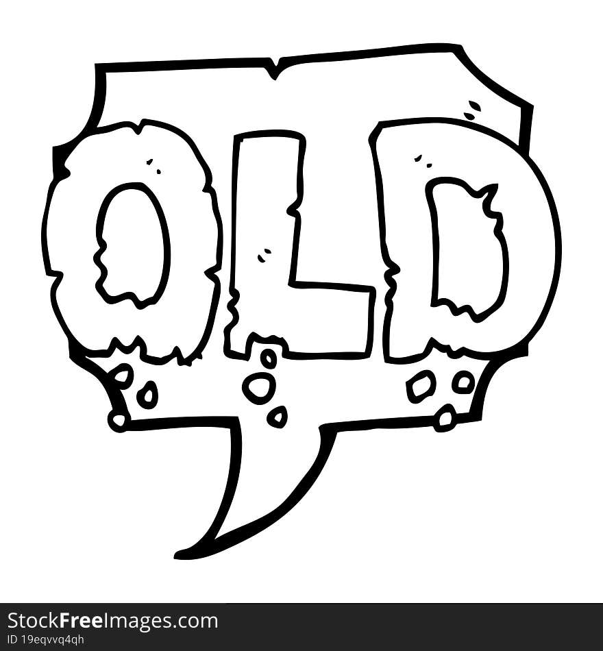 speech bubble cartoon word old