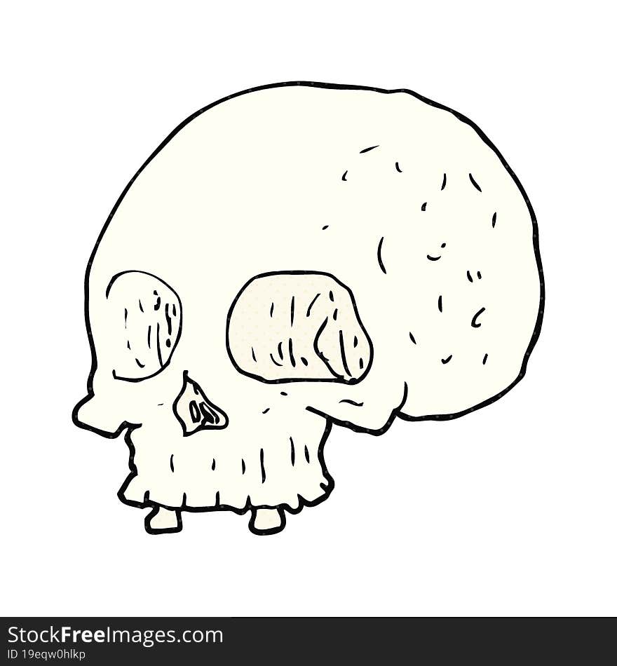 cartoon old skull