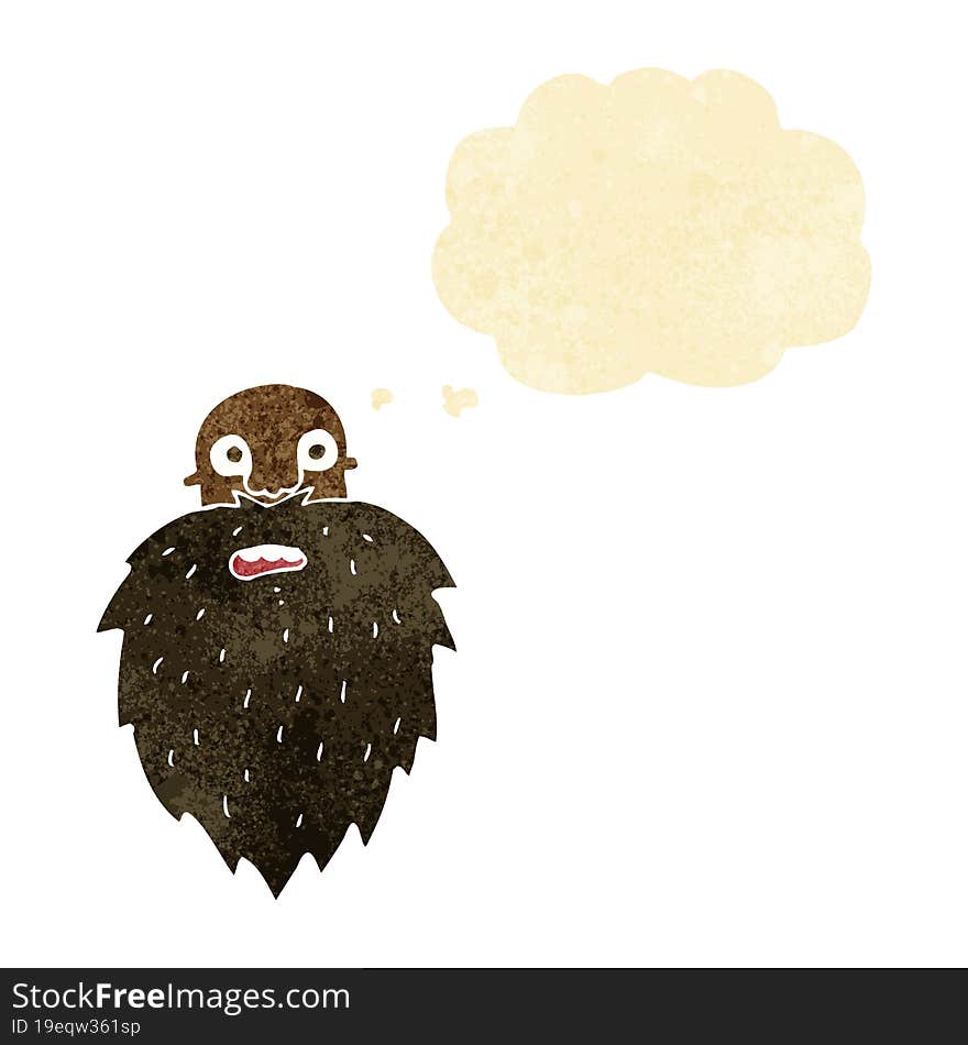 cartoon bearded man with thought bubble