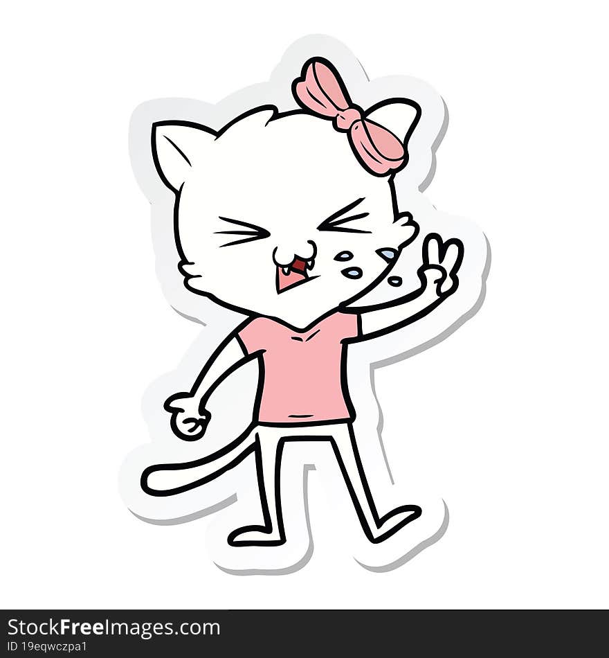 sticker of a cartoon cat