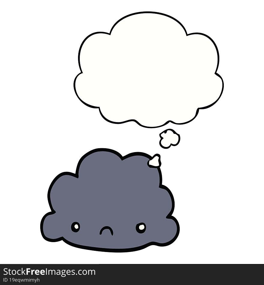 cartoon cloud and thought bubble