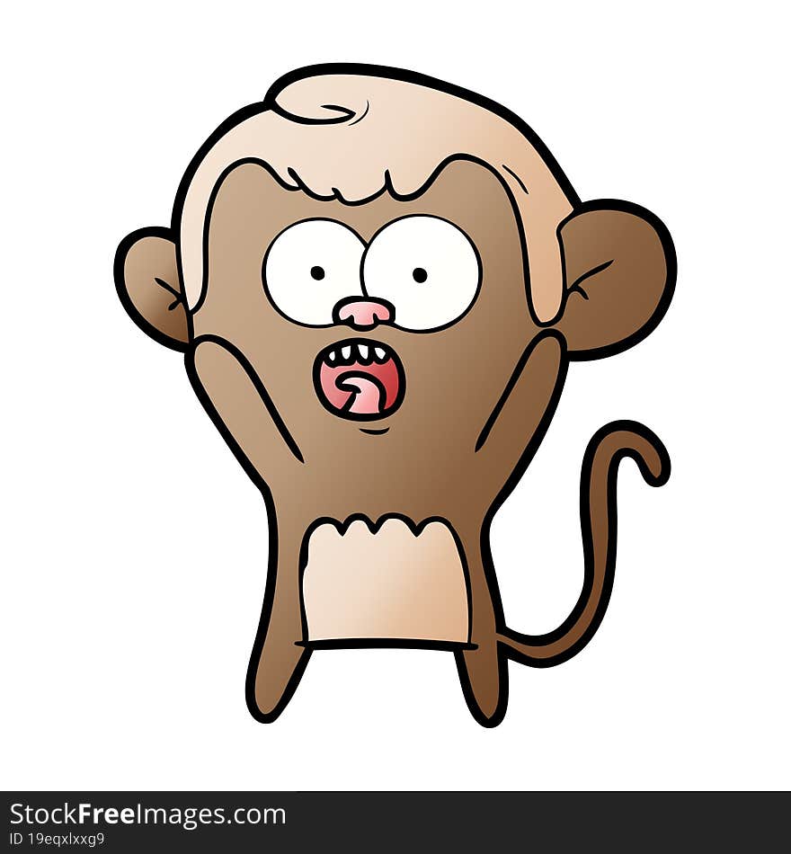 cartoon shocked monkey. cartoon shocked monkey