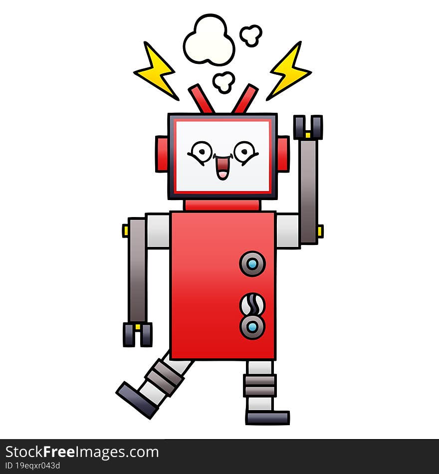 Gradient Shaded Cartoon Robot