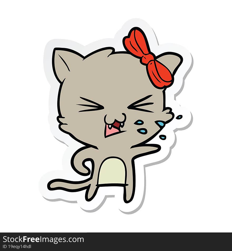 Sticker Of A Cartoon Cat