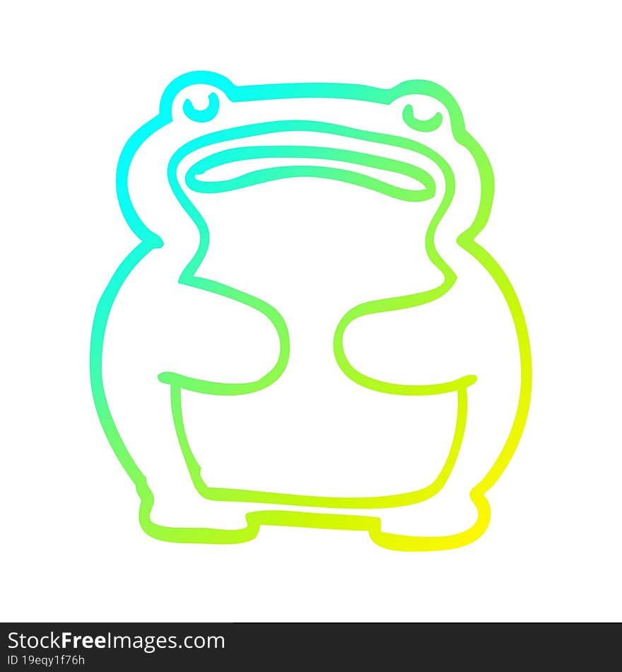 cold gradient line drawing cartoon frog